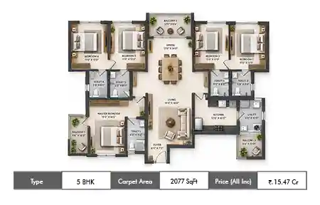 5 BHK 2077 SqFt
